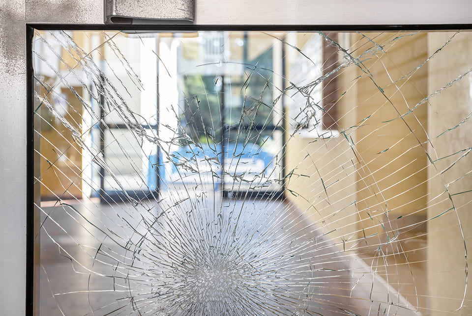 Cracked Glass Railing